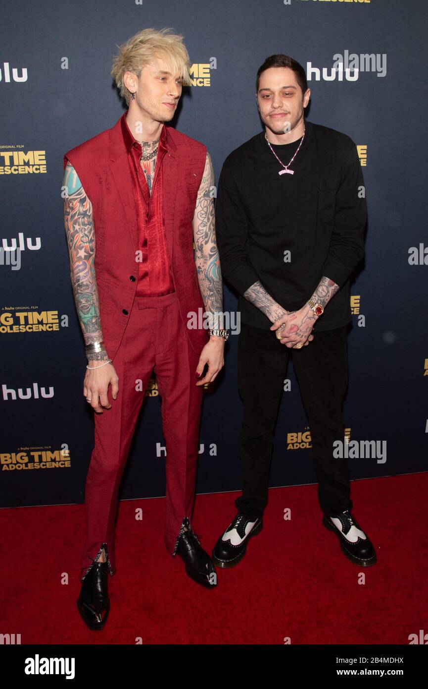 New York Ny March 05 Colson Baker Aka Machine Gun Kelly And Pete Davidson Attend The Premiere Of Big Time Adolescence At Metrograph On March 05 Stock Photo Alamy