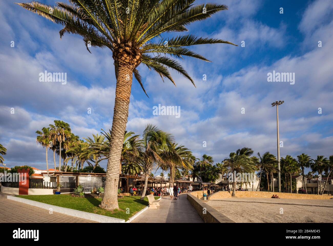 Spain, Canary Islands, Fuerteventura Island,  Caleta de Fuste, beach promenade Stock Photo