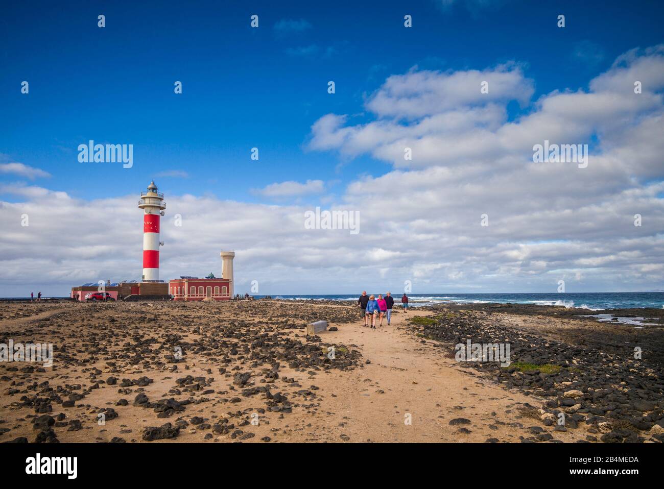 Spain, Canary Islands, Fuerteventura Island,  El Cotillo,  Faro de Toston lighthouse Stock Photo