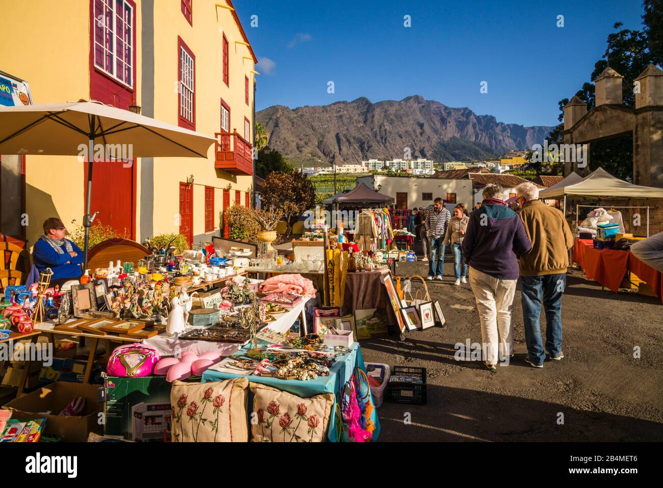 Spain, Canary Islands, La Palma Island, Los Llanos de Aridane, Rastro de Argual flea market, NR Stock Photo