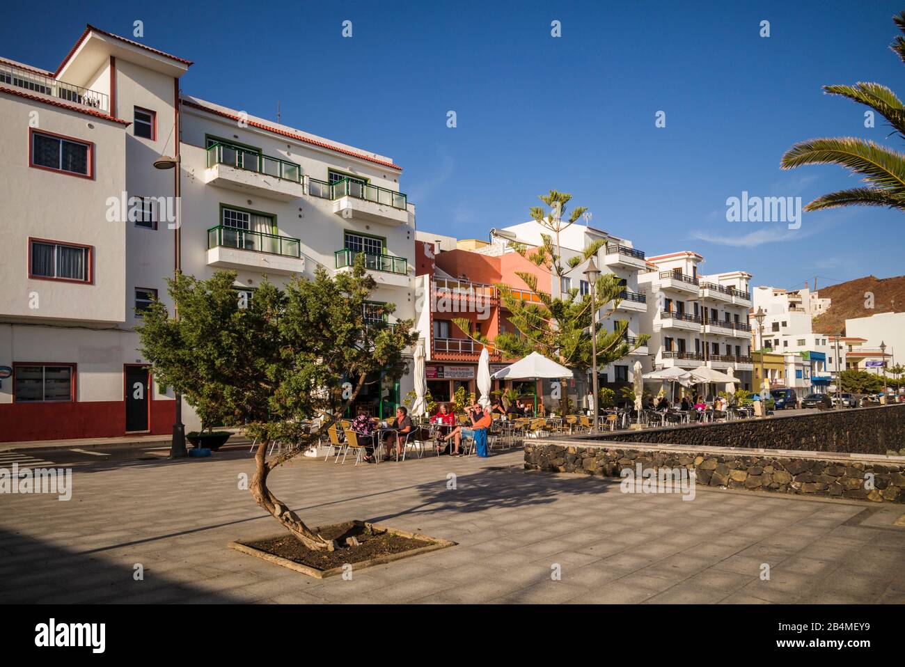 Spain, Canary Islands, El Hierro Island, La Restinga, harbor promenade, NR Stock Photo
