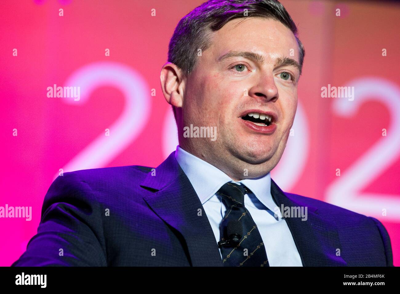 Blake Scholl, Founder and Chief Executive Officer, Boom Supersonic, speaks at the U.S. Chamber of Commerce Aviation Summit in Washington, D.C. on Marc Stock Photo