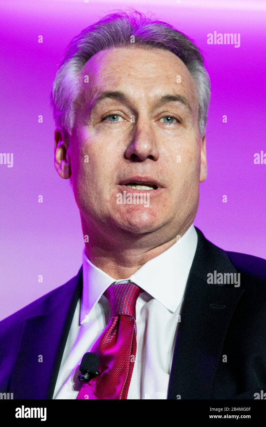 John Dietrich, President and Chief Executive Officer, Atlas Air Worldwide and Atlas Air, Inc., speaks at the U.S. Chamber of Commerce Aviation Summit Stock Photo