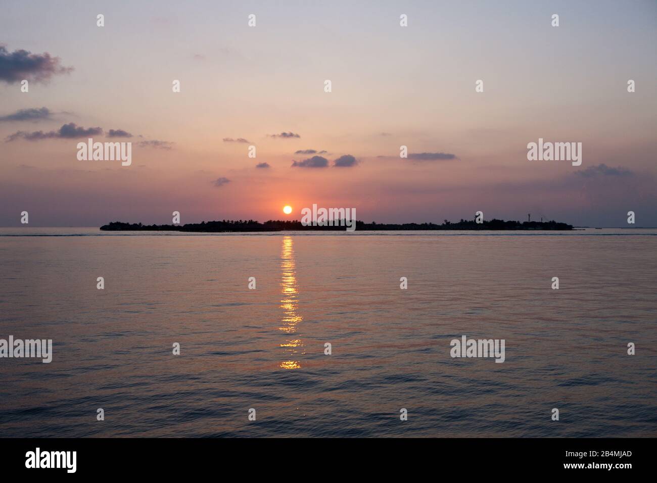 Sunset at South Male Atoll, South Male Atoll, Indian Ocean, Maldives Stock Photo