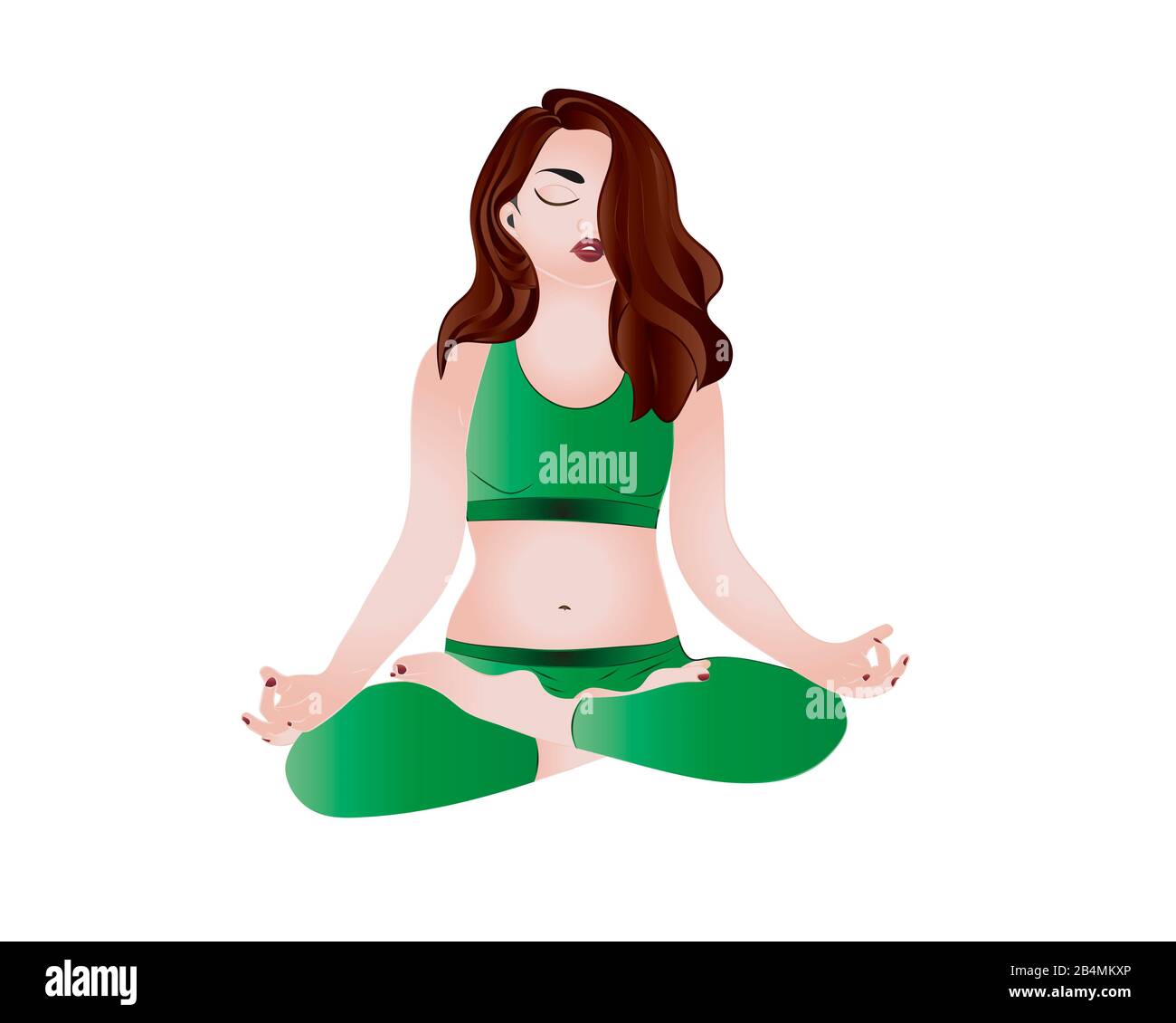 Yoga, sport, concentration, vector, illustration Stock Photo