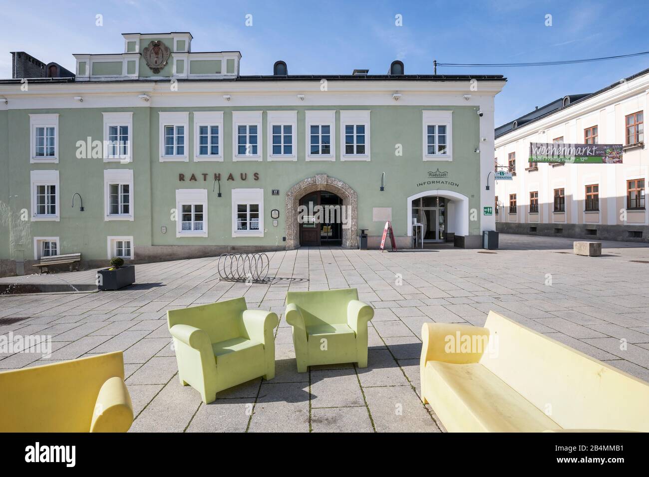 Das Rathaus am Stadtplatz, Radstadt, Pongau, Land Salzburg, Österreich, Oktober 2019 Stock Photo