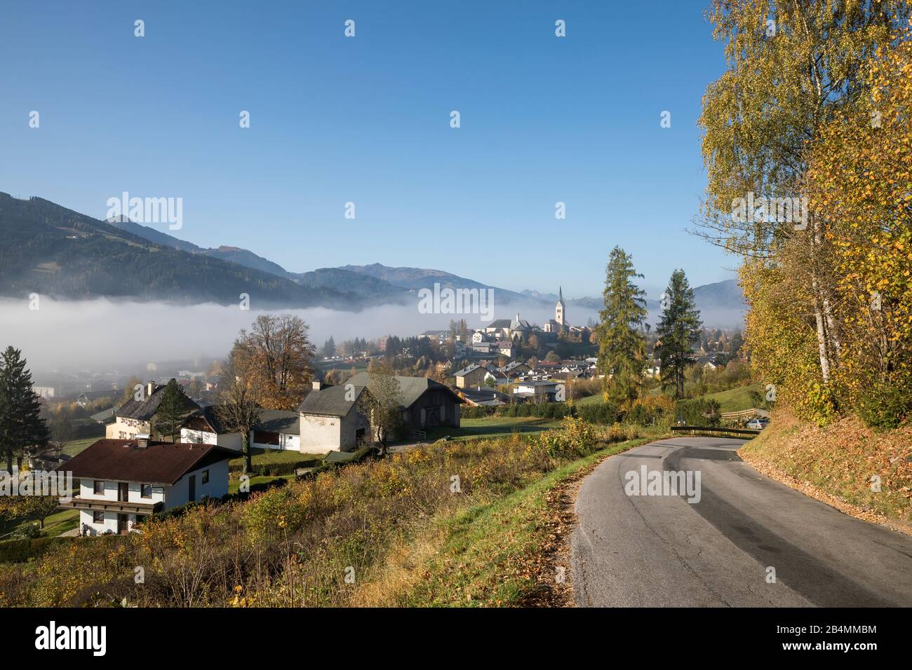 Blick auf Radstadt, Pongau, Land Salzburg, Österreich, Oktober 2019 Stock Photo
