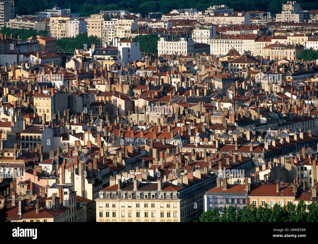 Overview of the city of Lyon, France, Auvergne-Rhone-Alpes Stock Photo ...