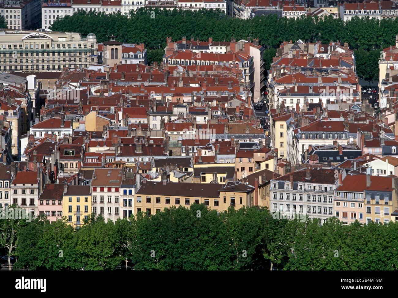 Overview of the city of Lyon, France, Auvergne-Rhone-Alpes Stock Photo ...