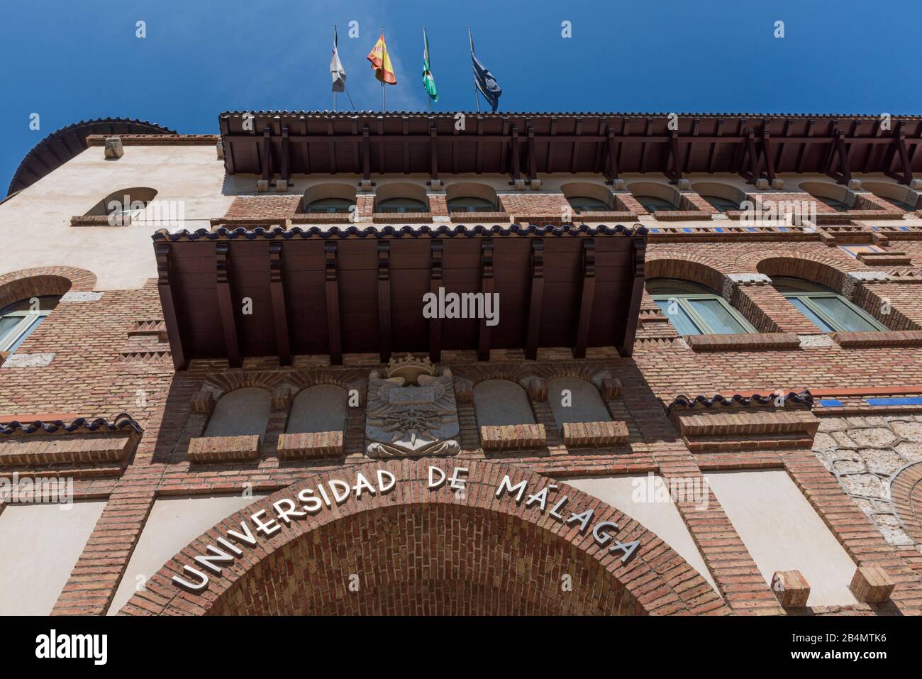 Universidad de malaga in a historic downtown building hires stock