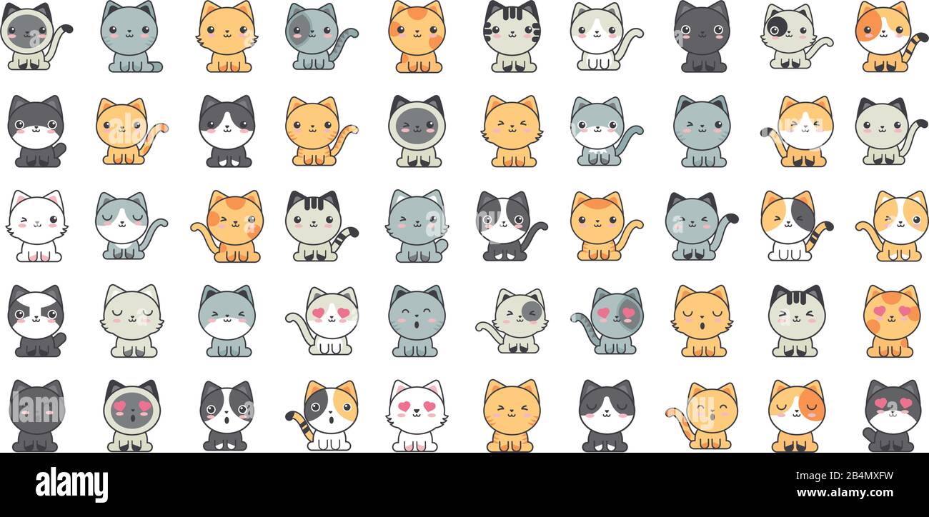 Set Of Cute Cats On White Background Vector Illustration Design Stock Vector Image Art Alamy Set Of Cute Cats On White Background Vector Illustration Design Stock Vector Image Art Alamy