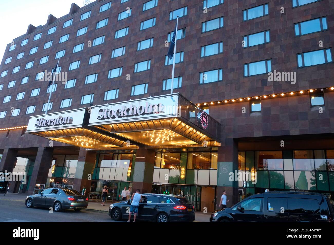 The Sheraton Stockholm Hotel is a five-star hotel on the corner of Vasagatan and Tegelbacken in central Stockholm Stock Photo