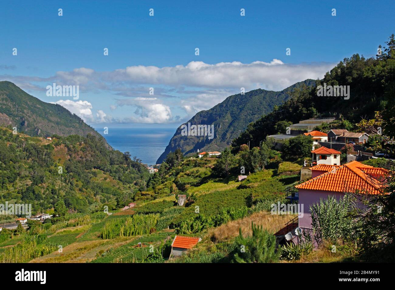 Landscape around Sao Vicente, Madeira, Portugal Stock Photo
