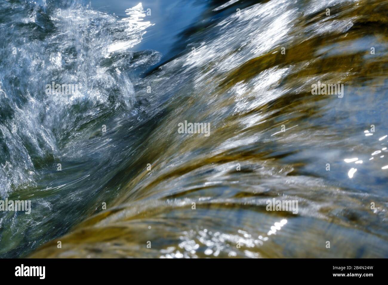 Small river waves on Isar, near Geretsried, Bavaria, Germany Stock Photo
