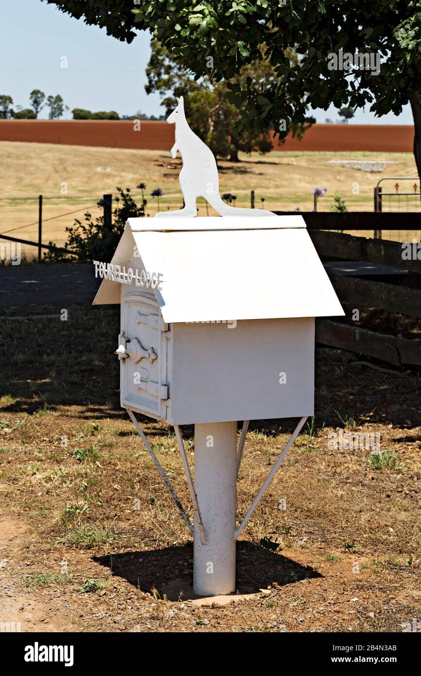 Clunes Australia /  This private Australian mailbox is a local landmark of Clunes in Victoria Australia. Stock Photo