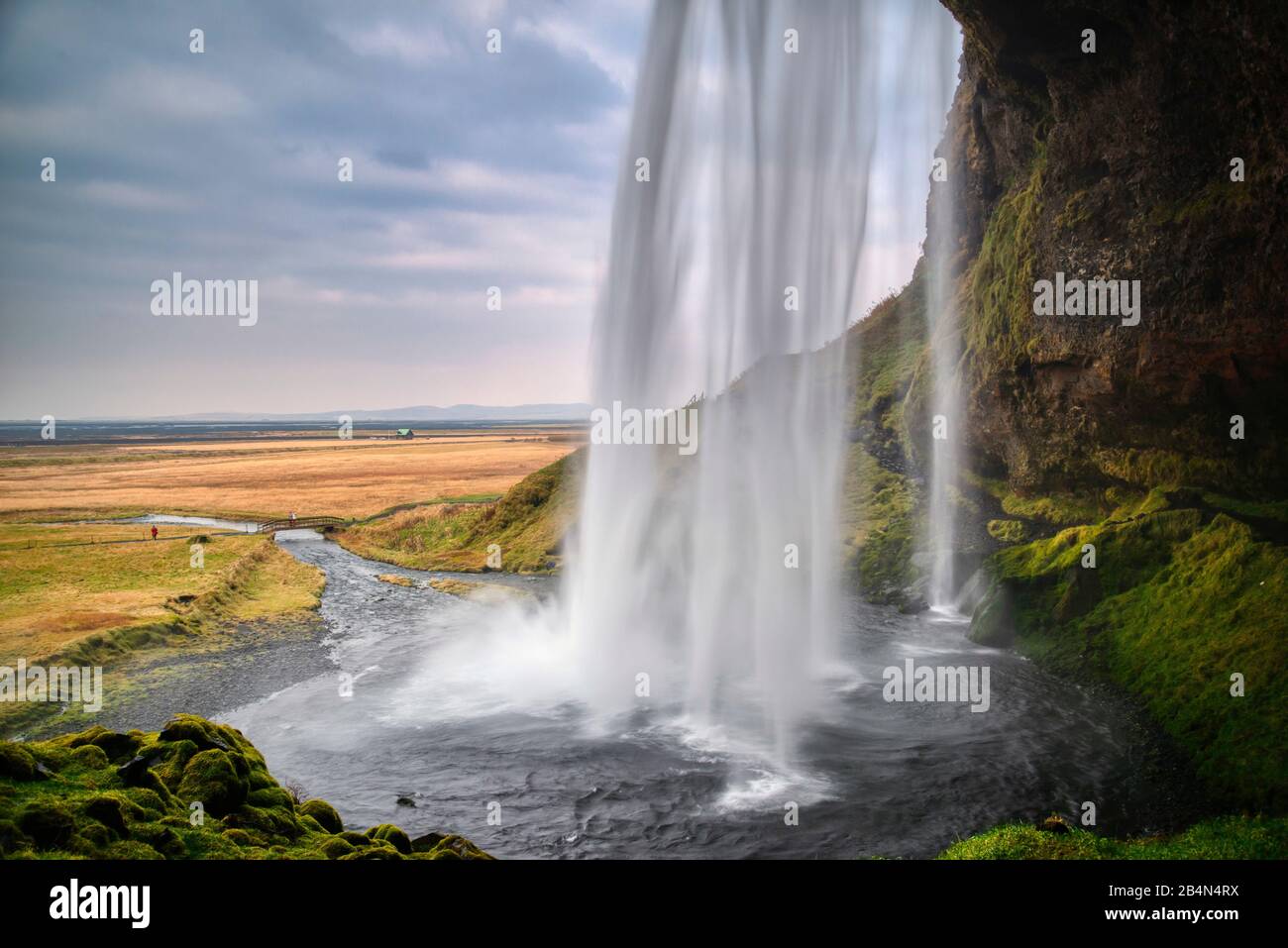 Iceland, Seljalandsfoss, located on the golden circle of the municipality of RangárÃ¾ing Stock Photo