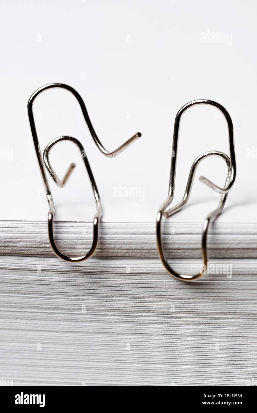 Paper clips are in conversation Stock Photo