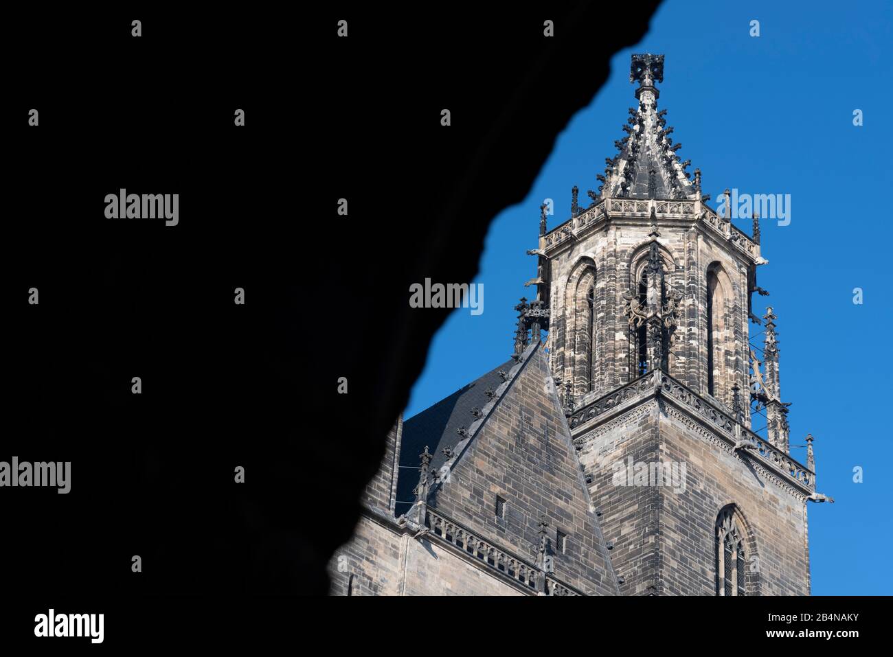 Deutschland, Sachsen-Anhalt, Magdeburg, Nordturm des Doms. (1520 wurde der Dombau nach 311 Jahren Bauzeit beendet.) Stock Photo