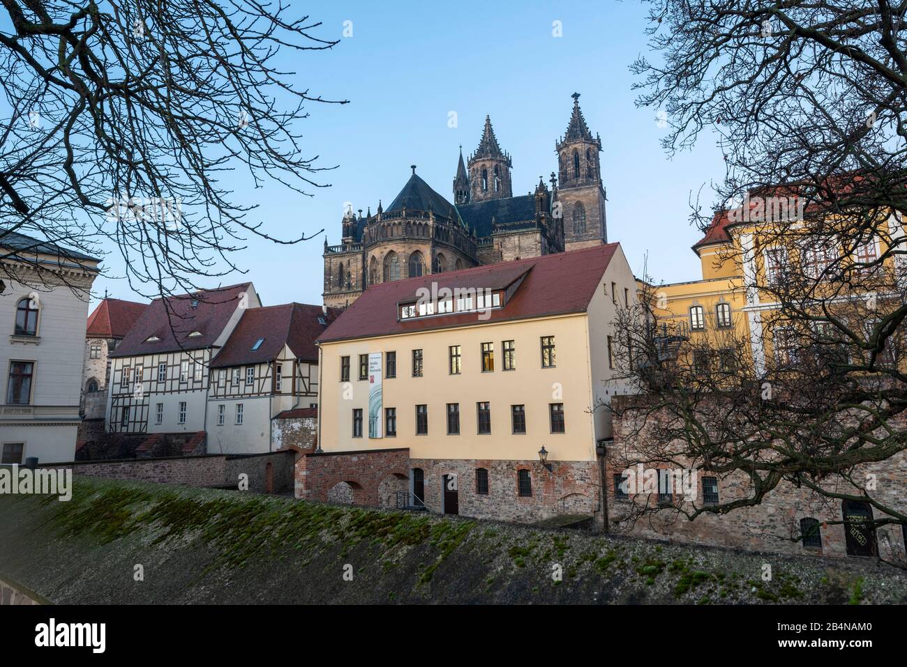 Deutschland, Sachsen-Anhalt, Magdeburg, Dom zu Magdeburg. (1520 wurde der Dombau nach 311 Jahren Bauzeit beendet.) Stock Photo