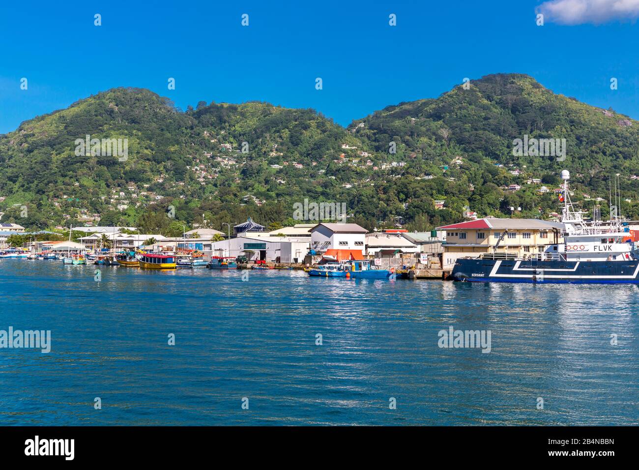 Hafen von Victoria, Insel Mahe, Seychellen, Indischer Ozean, Afrika Stock Photo