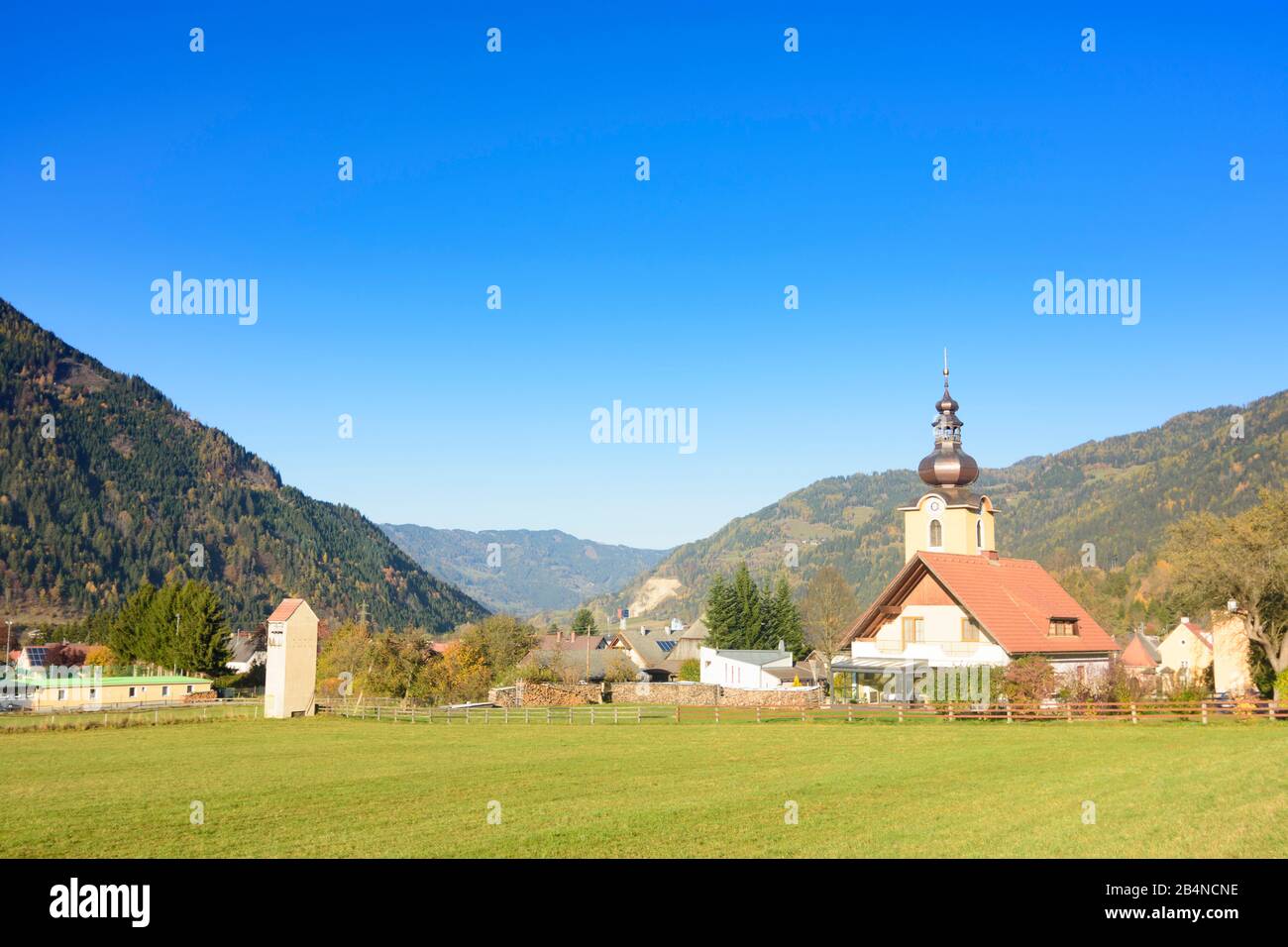 Scheifling, church St. Thomas in Scheifling in Austria, Styria, Murau-Murtal Stock Photo