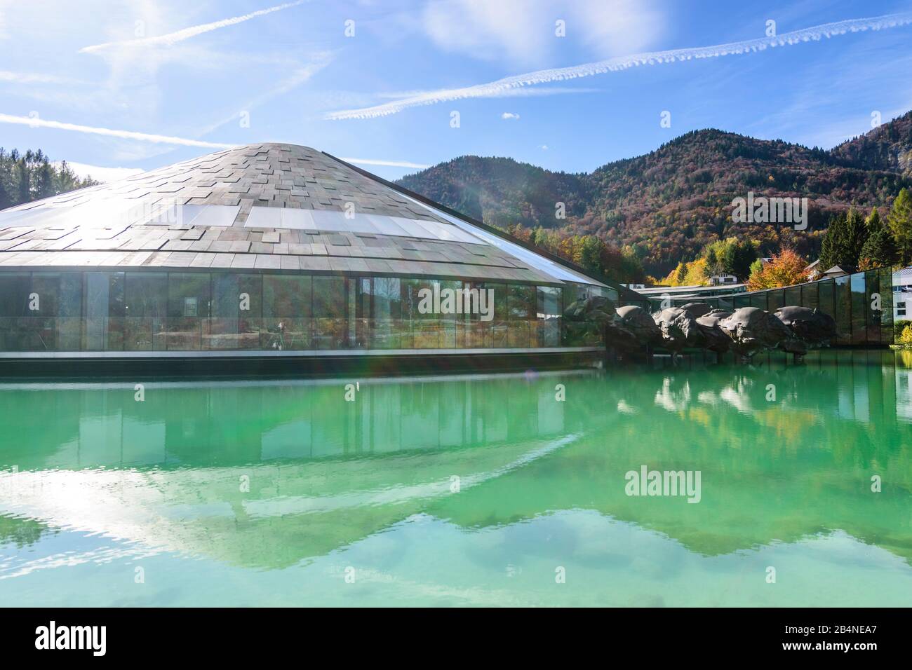 Fuschl am See, Red Bull Headquarters in Salzkammergut area, Salzburg,  Austria Stock Photo - Alamy