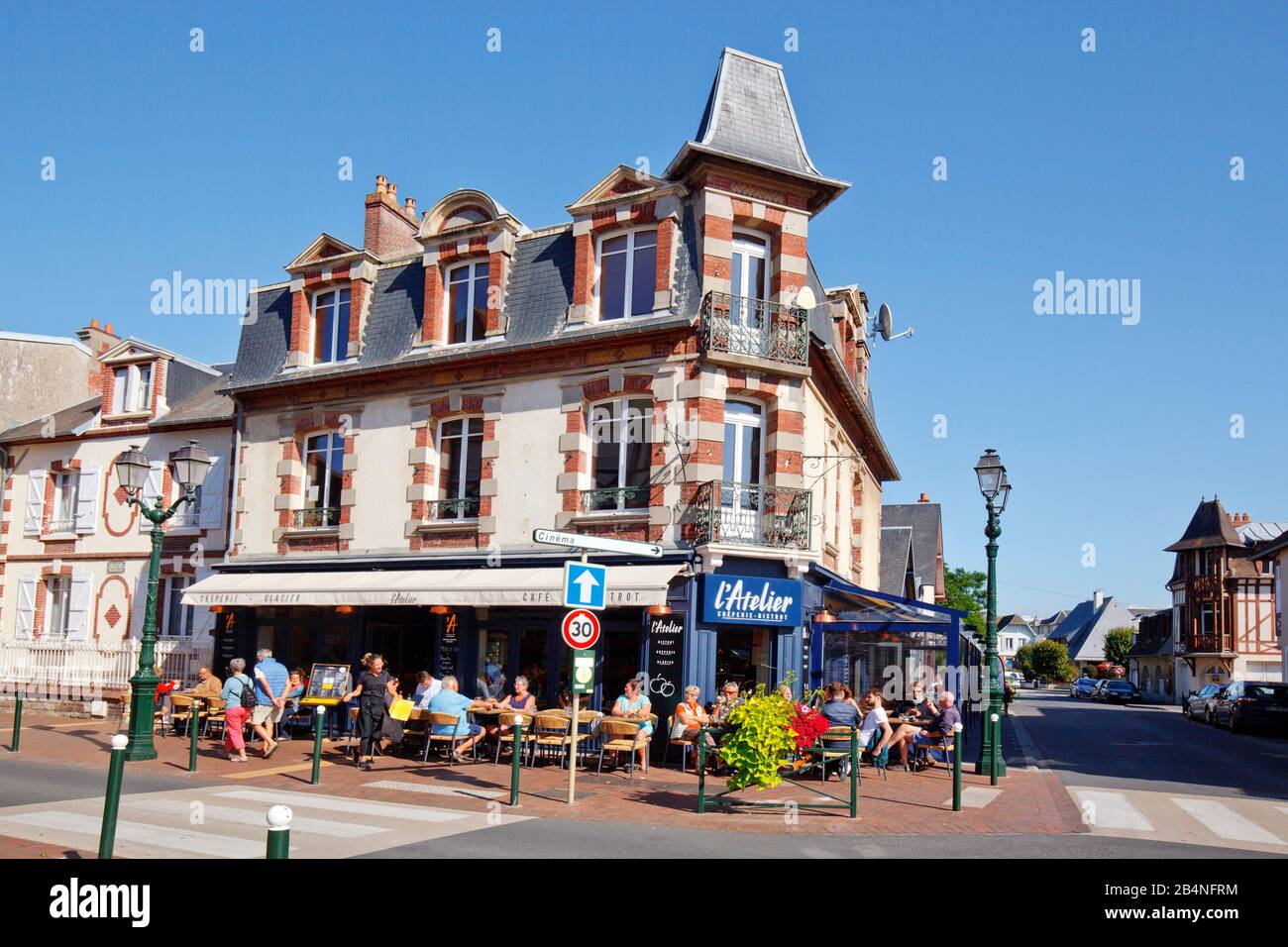 Restaurant and street cafe. Cabourg is a seaside resort in the French ...