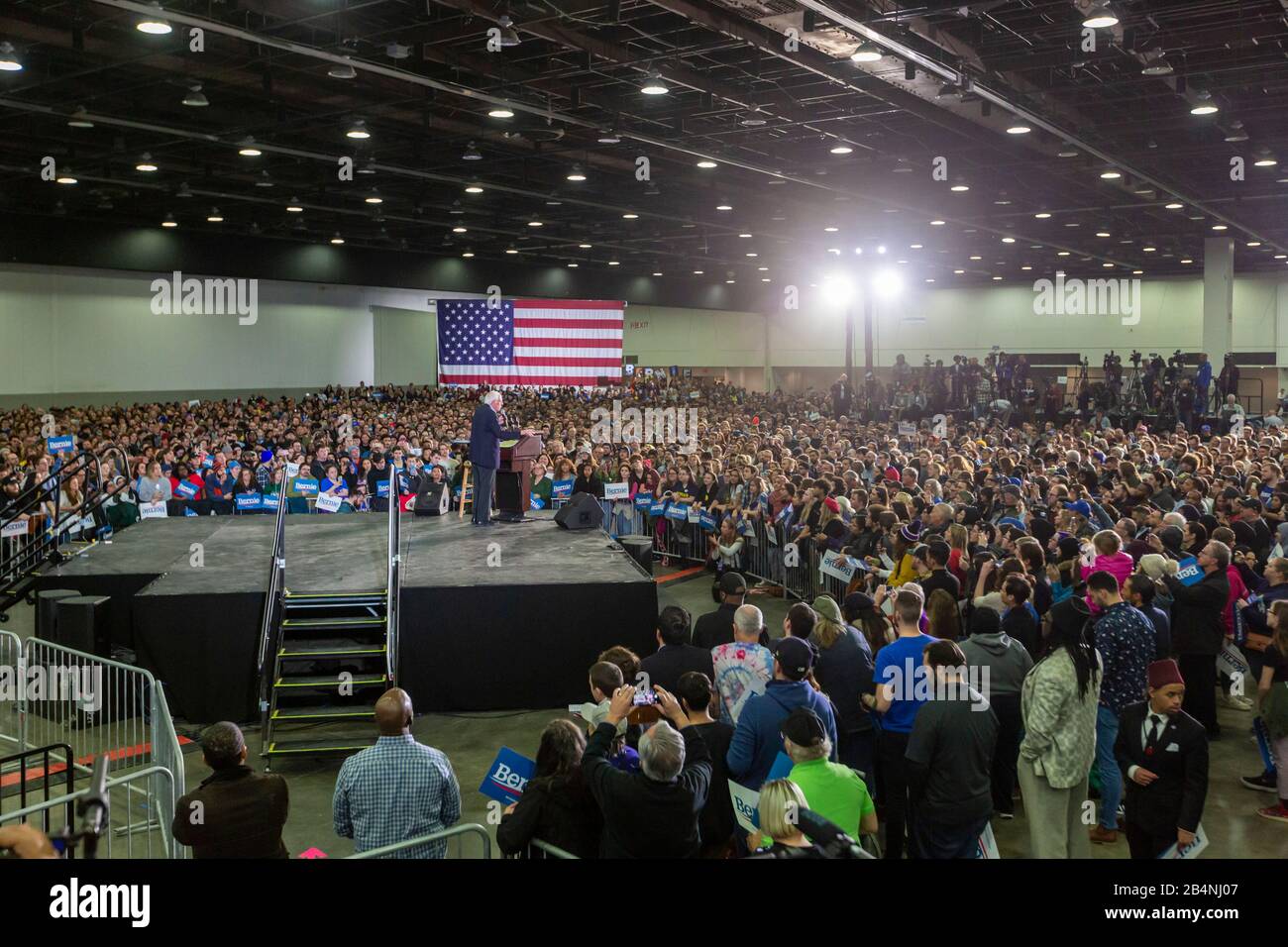 Detroit, Michigan, USA. 6th Mar, 2020. A Bernie Sanders presidential campaign rally in downtown Detroit attracted thousands, just days before the March 10 Michigan Democratic primary election. Credit: Jim West/Alamy Live News Stock Photo