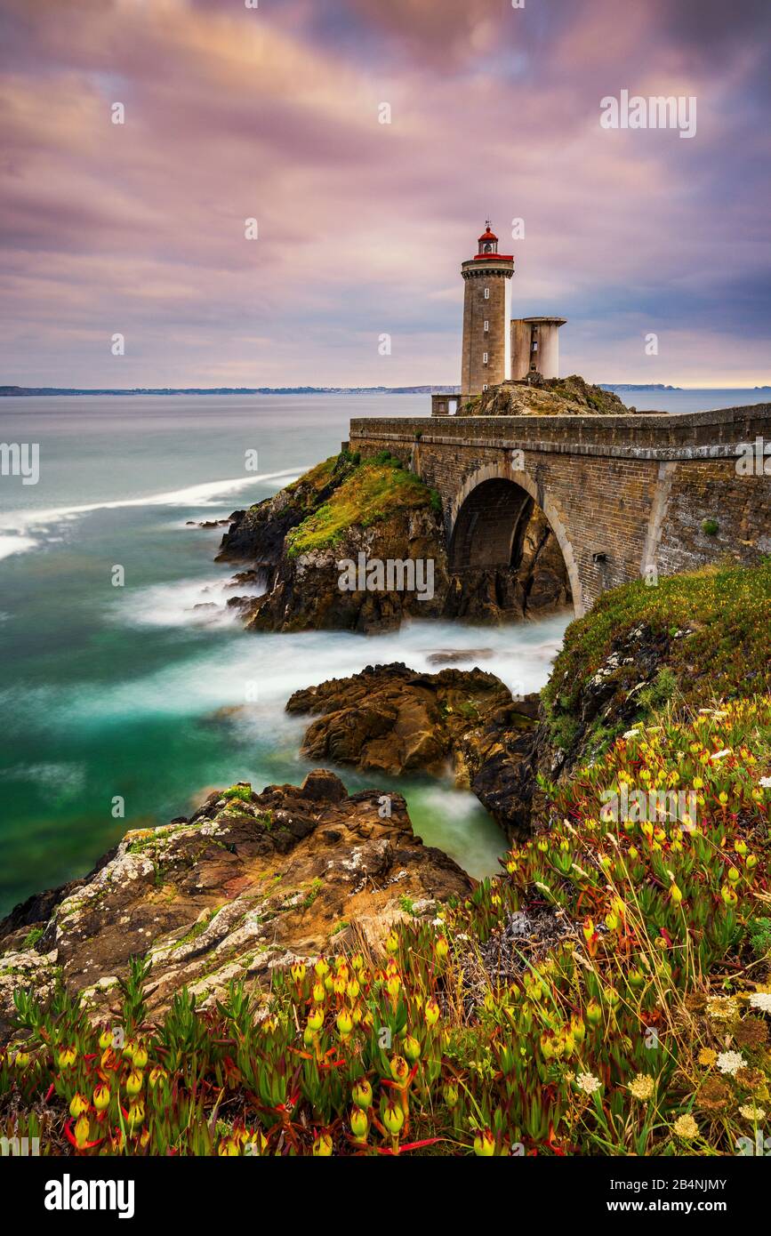 Phare du Petit Minou lighthouse, Brittany, France Stock Photo