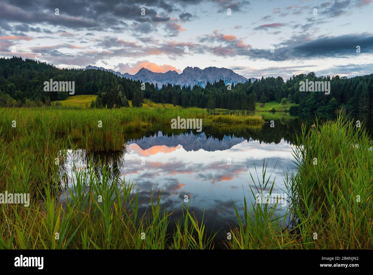 Geroldsee, Karwendel, Bavaria, Germany, view of Karwendel mountains Stock Photo