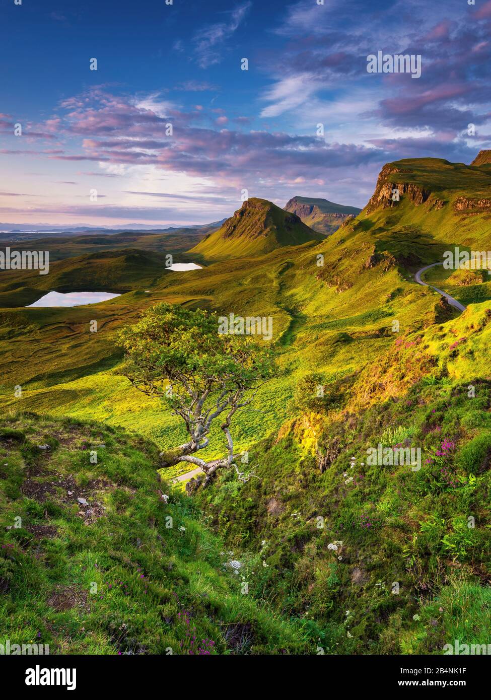 Quiraing, Isle of Skye, Scotland, view over the highlands Stock Photo