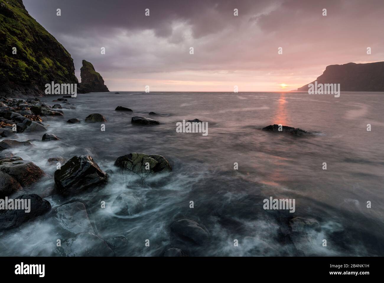 Talisker Bay, beach, sunset, Isle of Skye Scotland Stock Photo