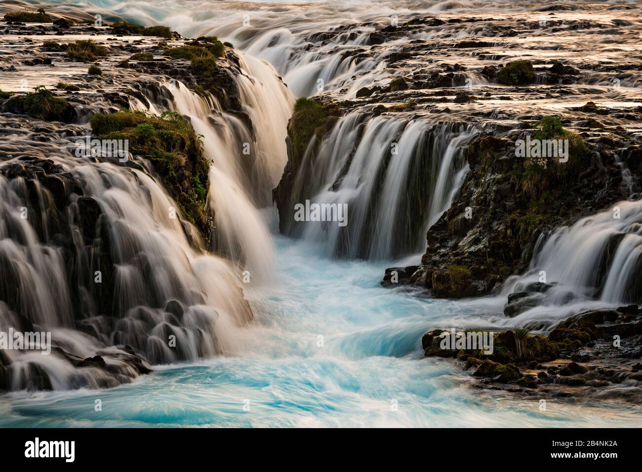 Bruarfoss waterfall, Iceland, view from the bridge Stock Photo