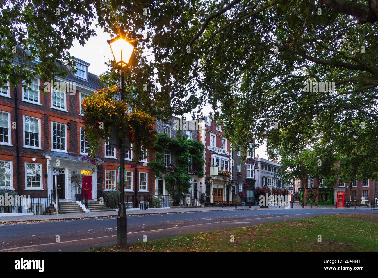 England, London, Richmond, Town Houses on Richmond Green Stock
