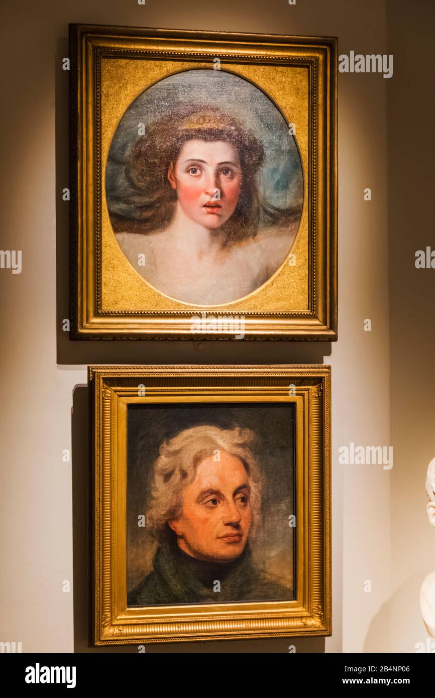 England, London, Greenwich, Queen's House Museum and Art Gallery, Portraits of The Infamous Lovers Lady Emma Hamilton and Vice-Admiral Horatio Nelson Stock Photo