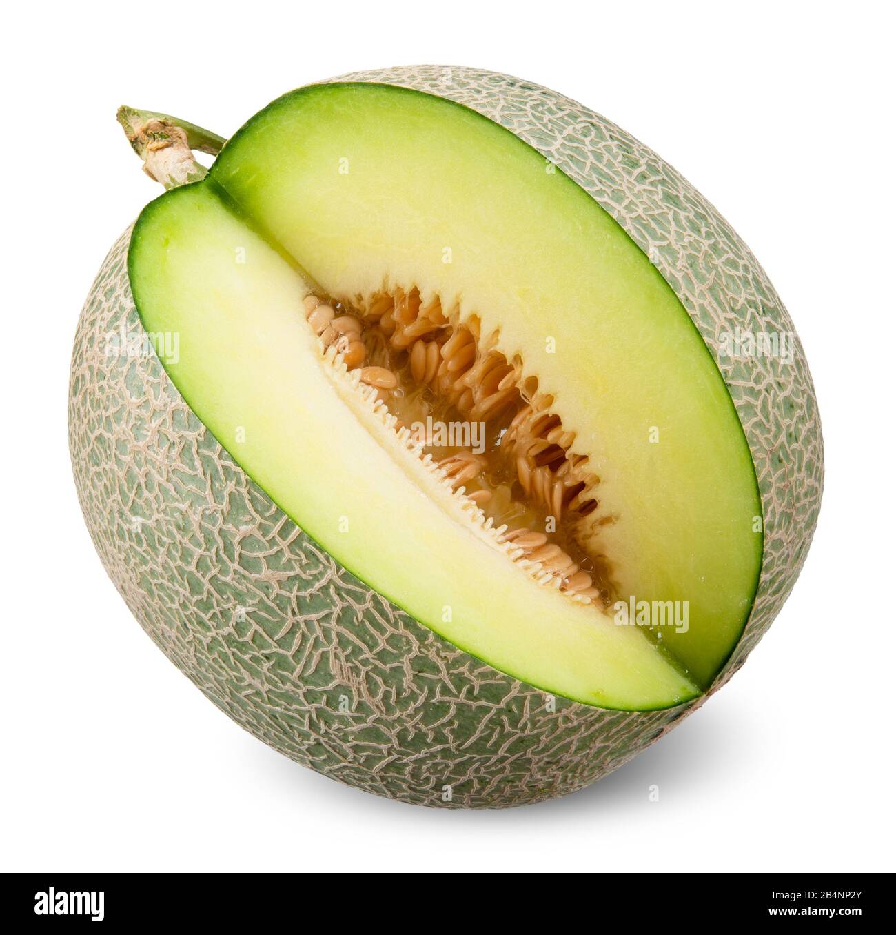 melon isolated on white, melon clipping path all focus Stock Photo