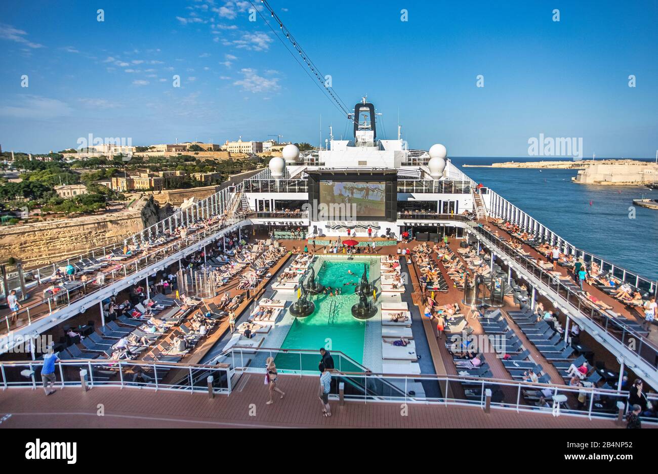 Malta, Crusier Ship, MSC Bellisima ship Stock Photo