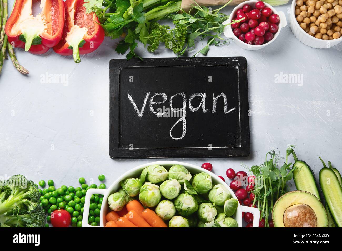 Vegan diet food. Selection of rich fiber sources vegan food. Foods high