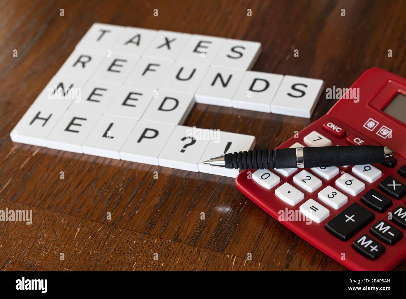 Letter Tiles Used To Advertise Tax Preparation Services Stock Photo Alamy