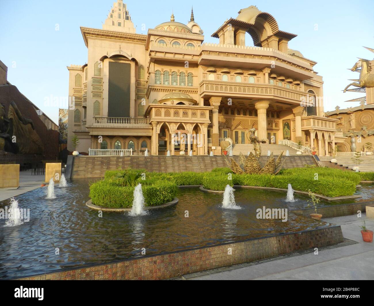 Swaminarayan Akshardham complex  a Hindu temple and a spiritual-cultural campus in Delhi, India Stock Photo