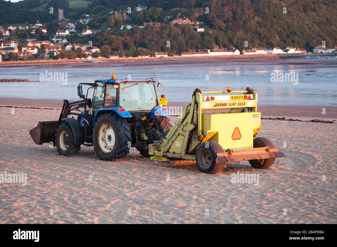 Minehead beach cleaning Stock Photo Alamy