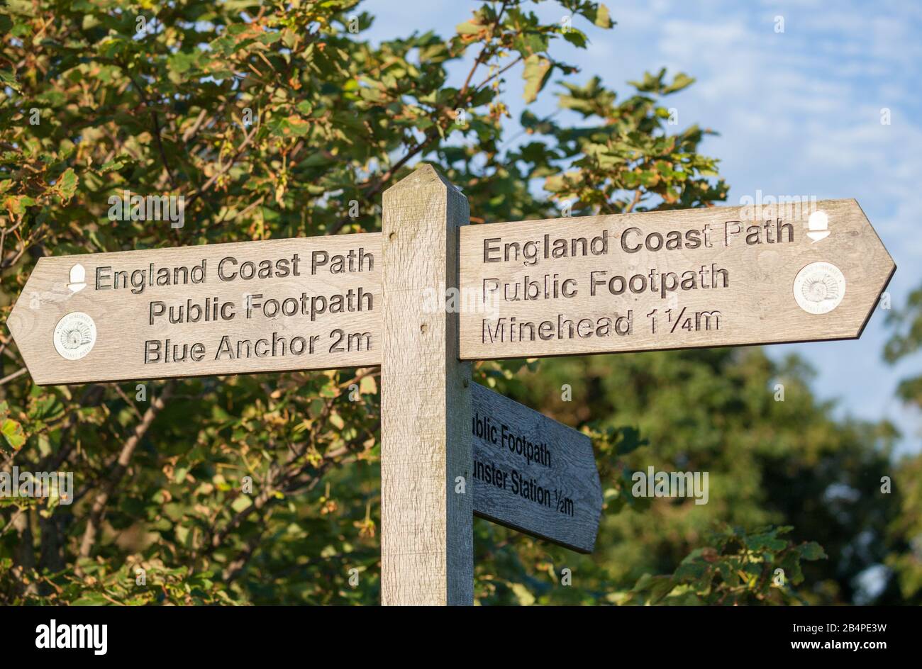 England Coast path sing Stock Photo