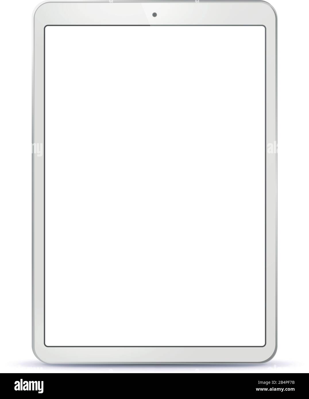 White Tablet Computer With Blank Screen Vector Illustration Stock Vector