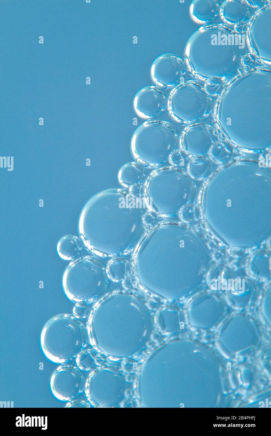 Macro shots soapy water bubbles close-up Stock Photo
