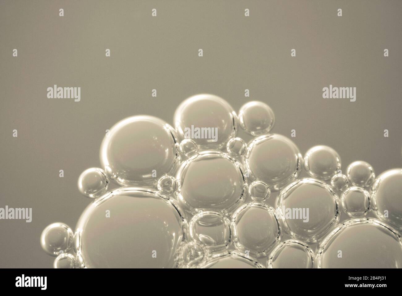 Macro shots soapy water bubbles close-up Stock Photo