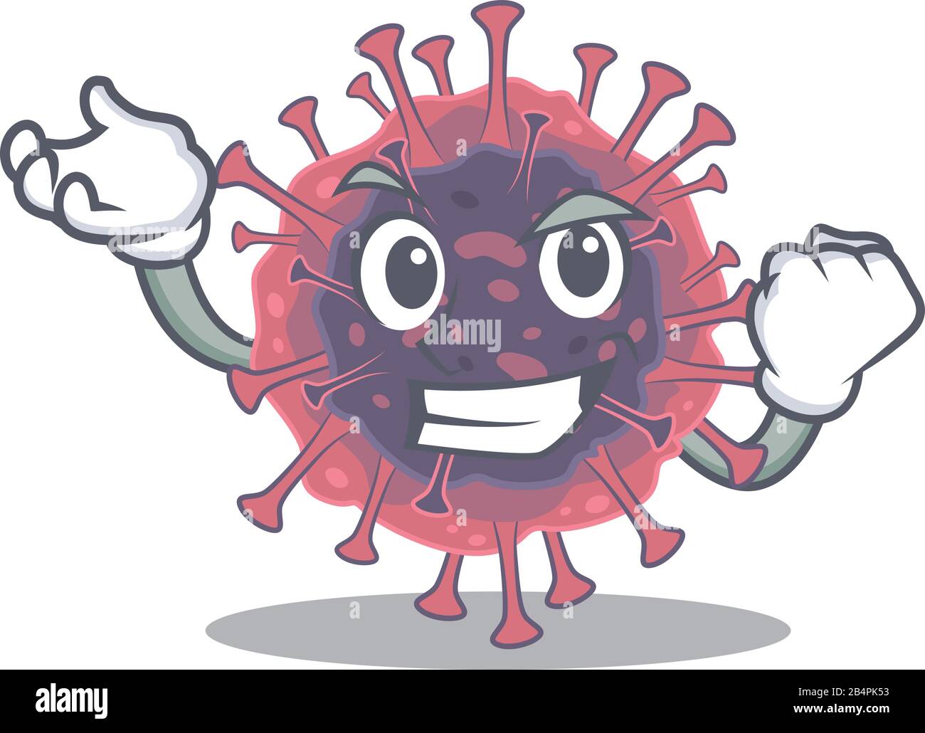 microbiology coronavirus cartoon character style with happy face Stock Vector