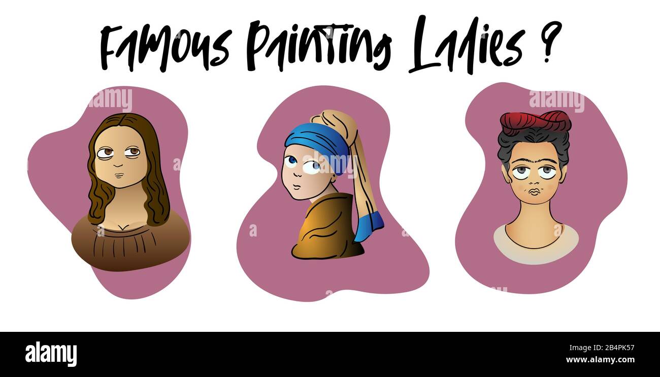 Famous Painting Ladies by famous Painters from ancient world Stock Photo