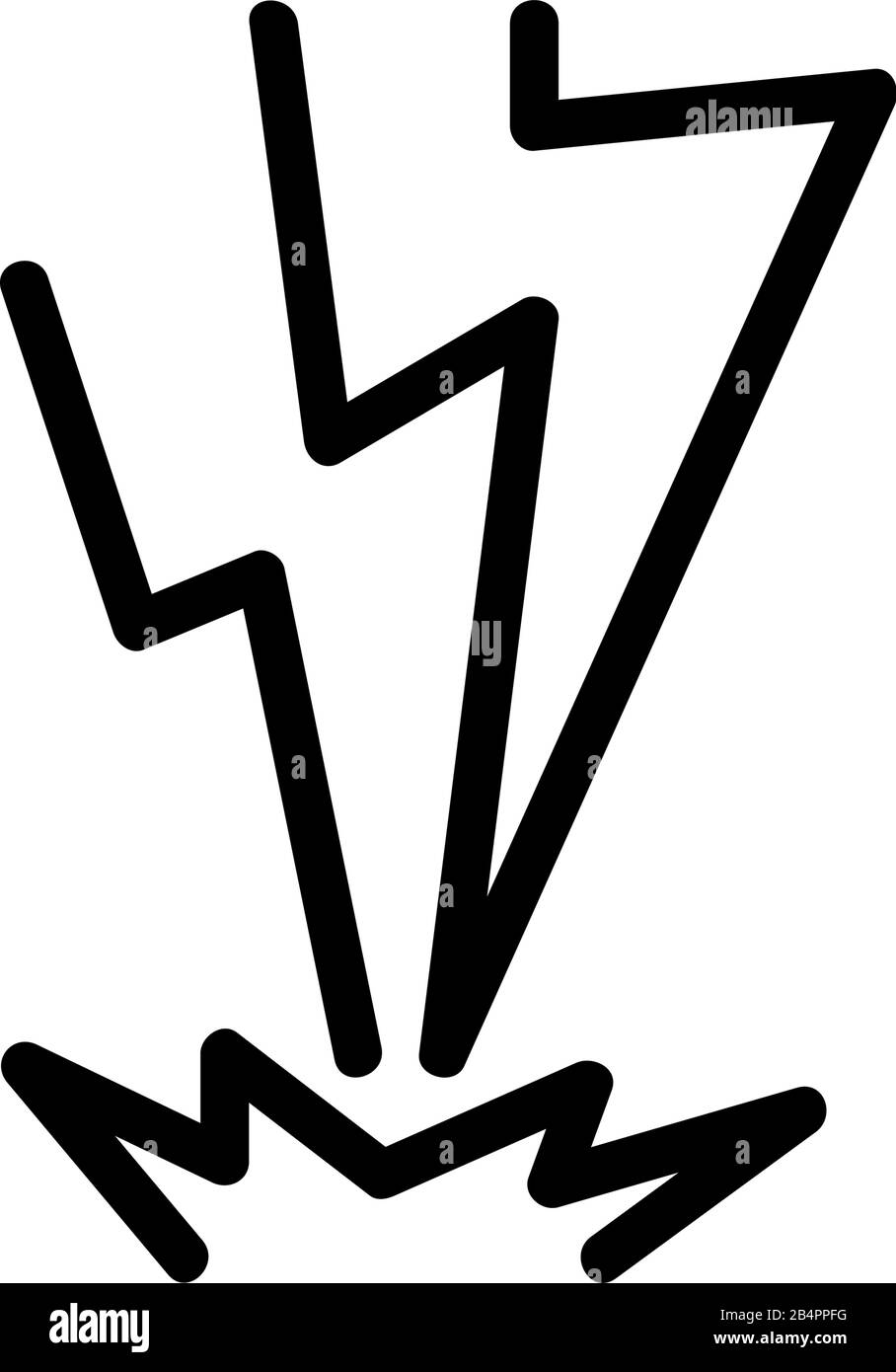 Lightning icon vector. Isolated contour symbol illustration Stock ...