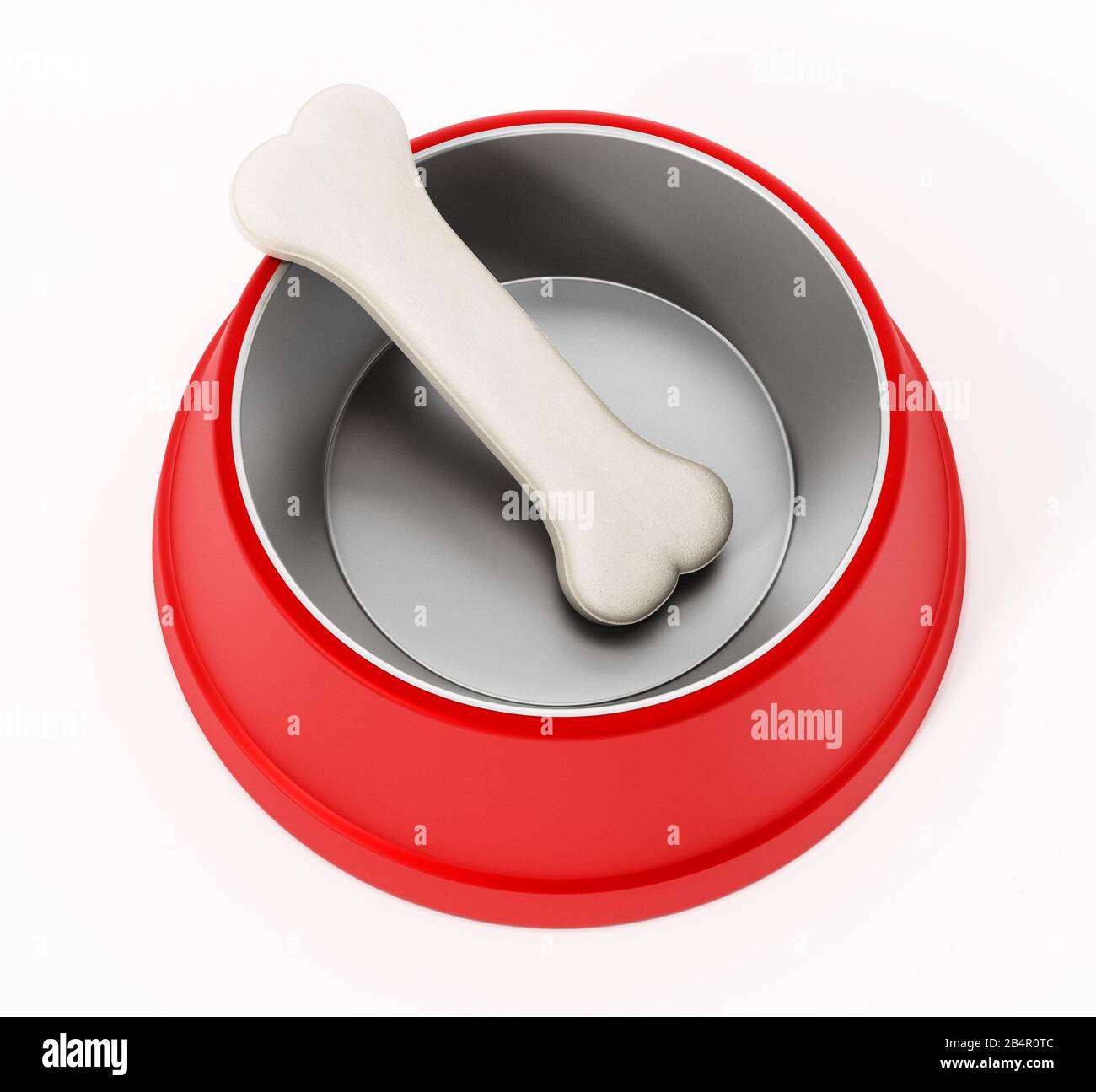 Dog food plate full of bones isolated on white background. 3D illustration Stock Photo Alamy