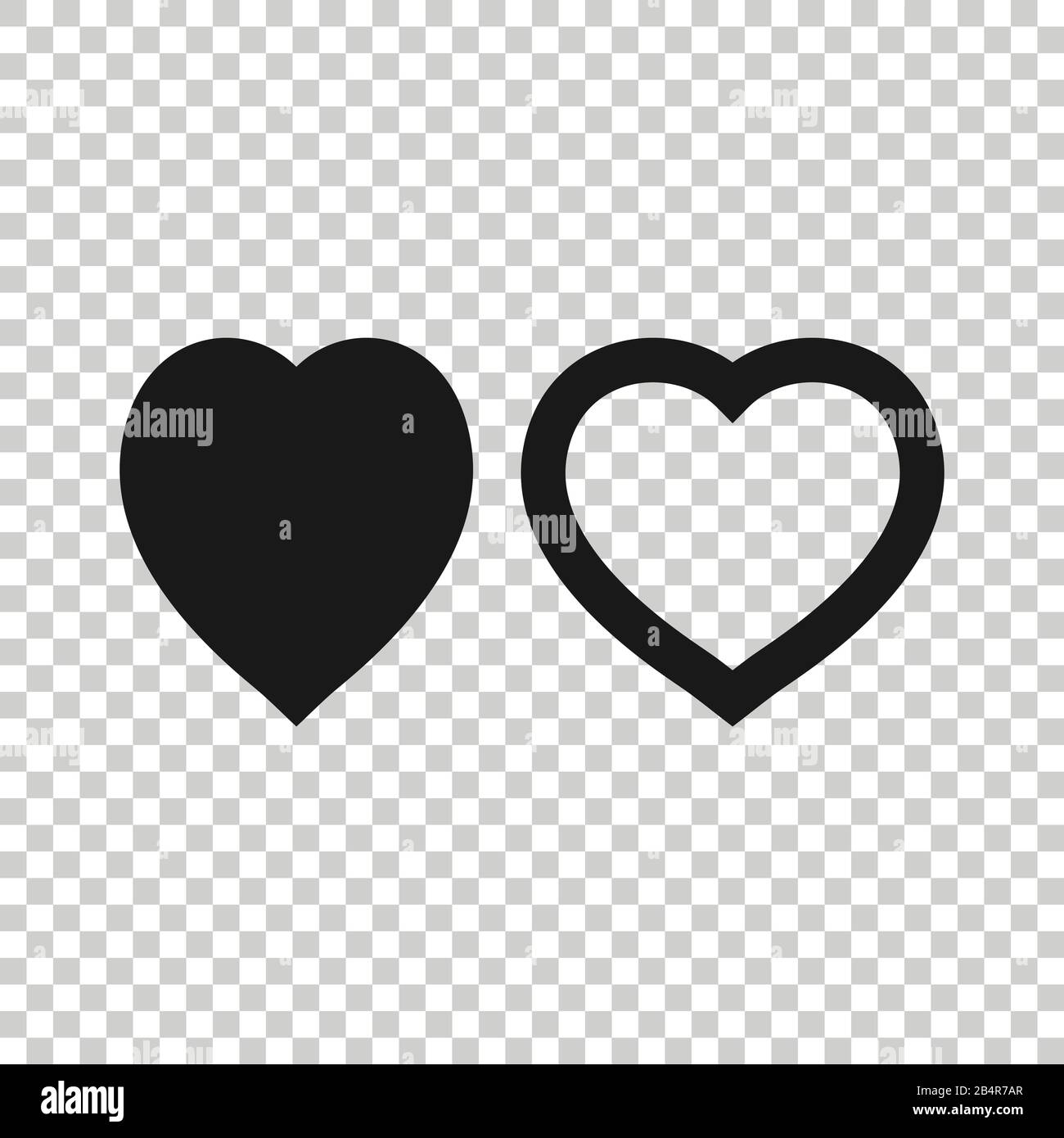 Heart icon in flat style. Love vector illustration on white isolated ...